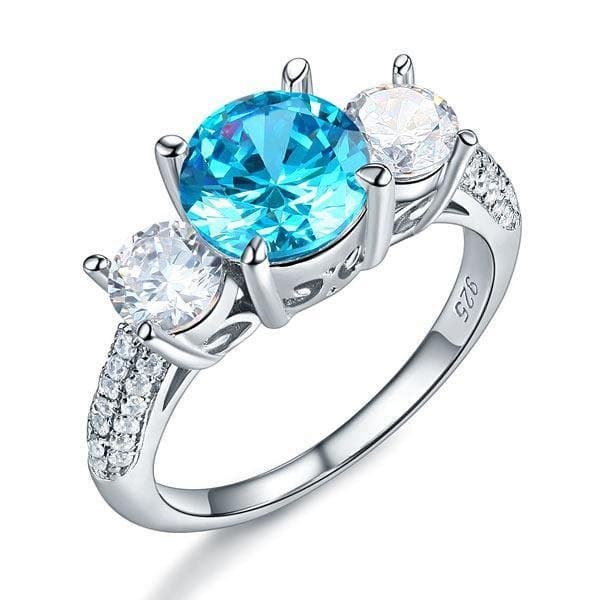2 Carat Created Blue Diamond Vintage Style Ring