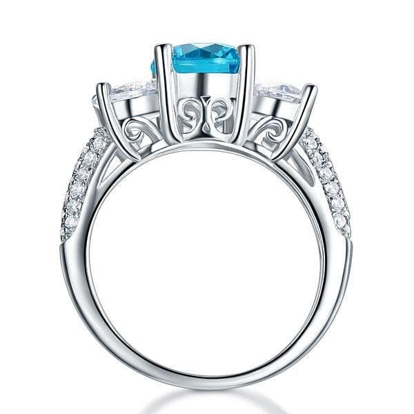2 Carat Created Blue Diamond Vintage Style Ring
