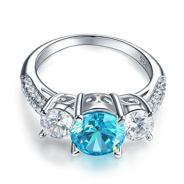 2 Carat Created Blue Diamond Vintage Style Ring