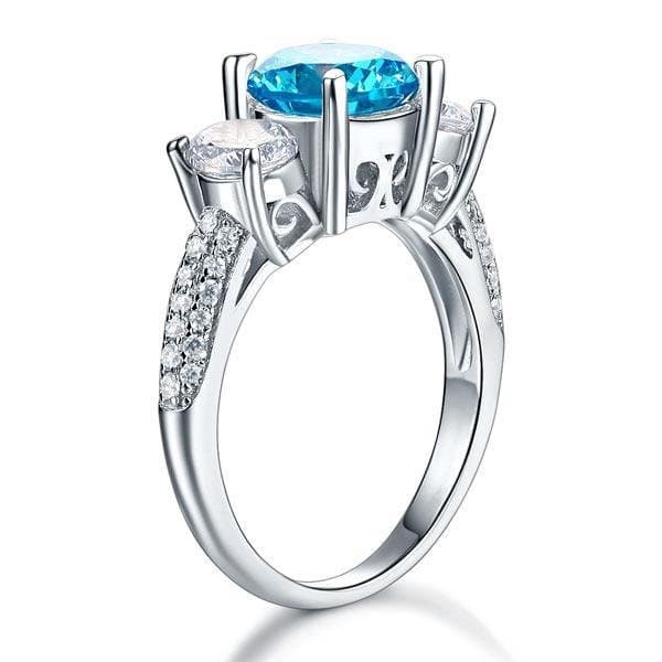 2 Carat Created Blue Diamond Vintage Style Ring