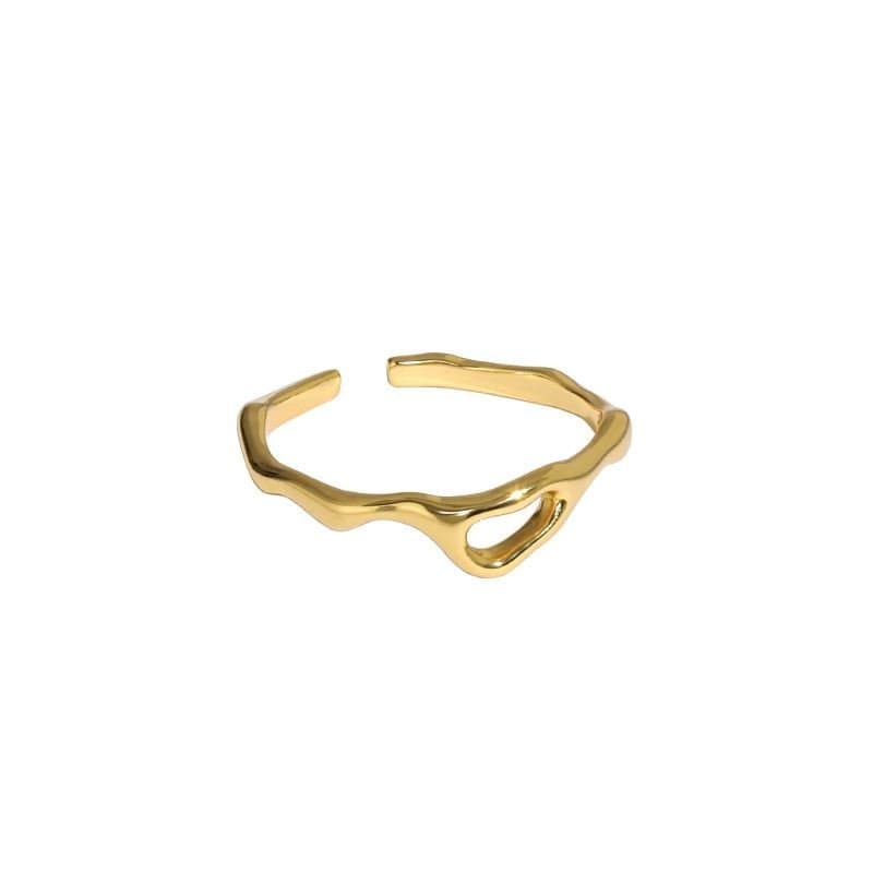 Irregular Hollow 925 Sterling Silver Adjustable Ring