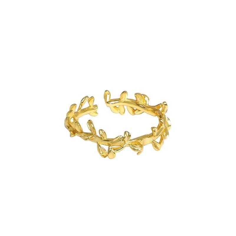 Olive Branch 925 Sterling Silver Adjustable Ring