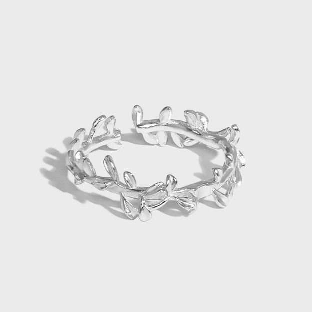 Olive Branch 925 Sterling Silver Adjustable Ring