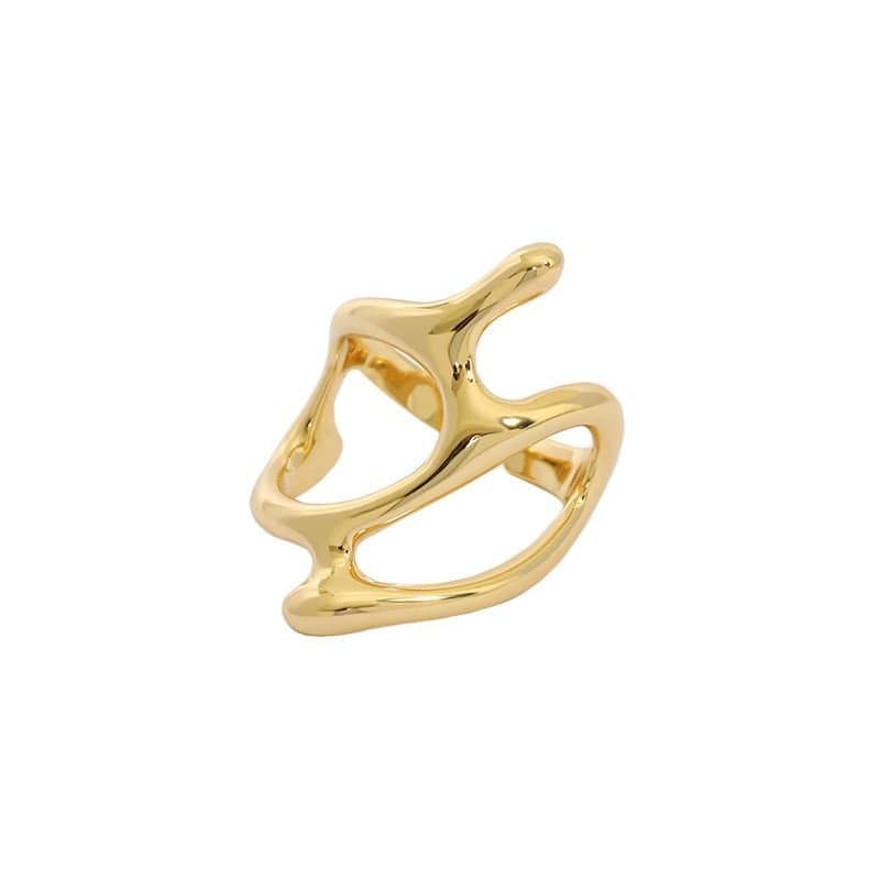 Hollow Irregular Geometric 925 Sterling Silver Adjustable Ring