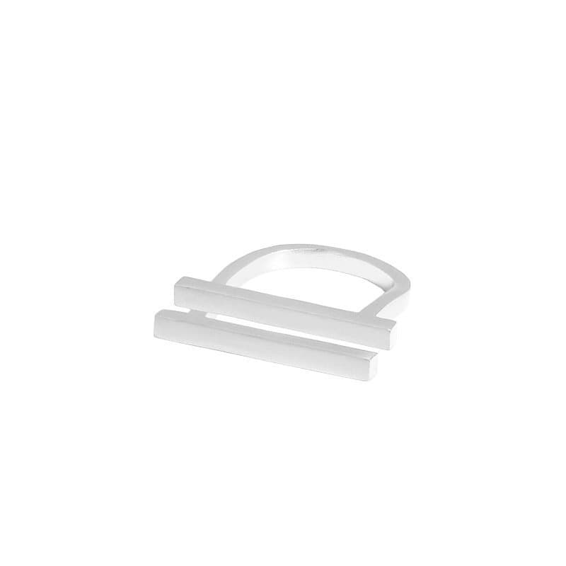 Minimalism Geometric Strips 925 Sterling Silver Adjustable Ring