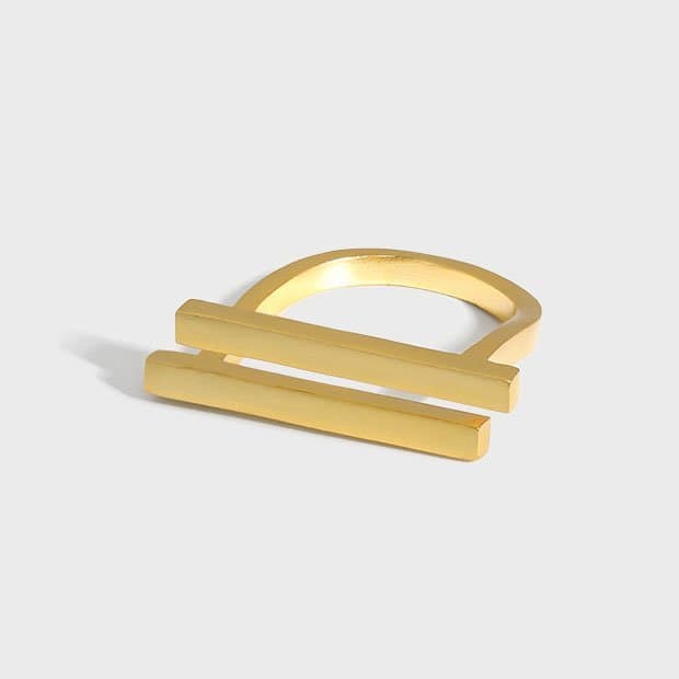 Minimalism Geometric Strips 925 Sterling Silver Adjustable Ring
