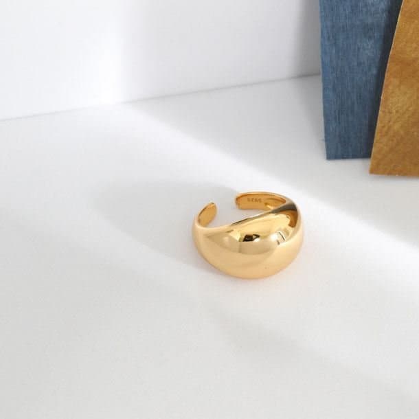 Geometric Minimalism Arc 925 Sterling Silver Adjustable Ring
