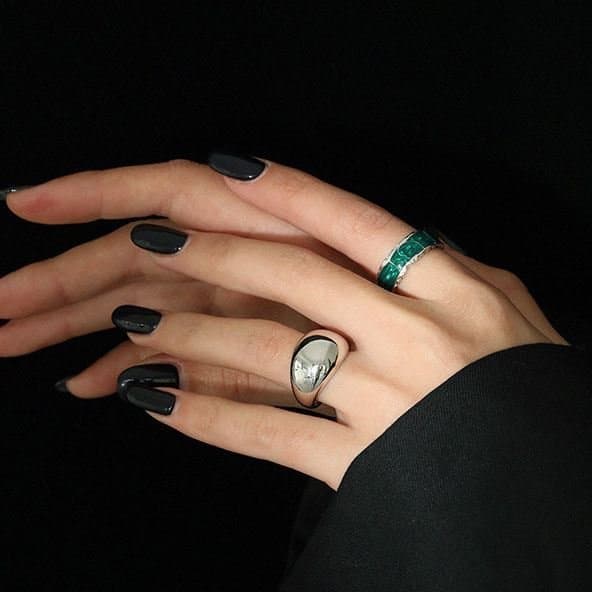 Geometric Minimalism Arc 925 Sterling Silver Adjustable Ring