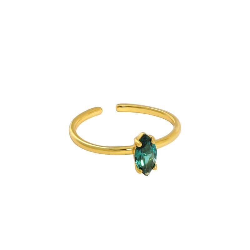 Oval Created Tourmaline 925 Sterling Silver Adjustable Ring