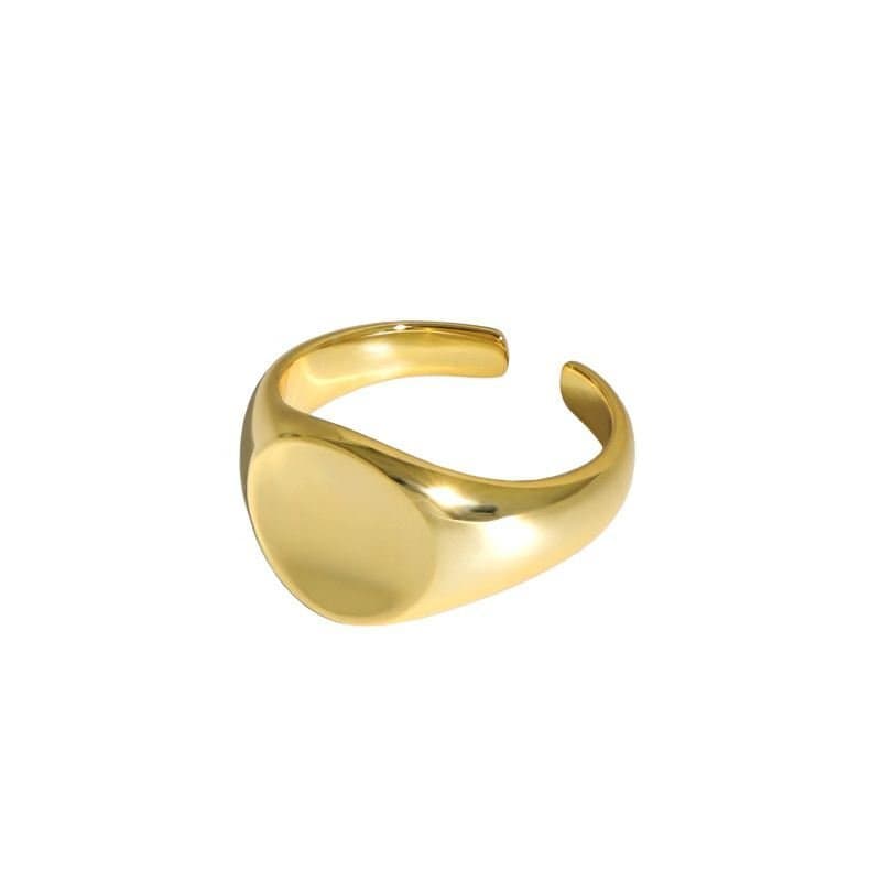 Geometric Round 925 Sterling Silver Adjustable Ring