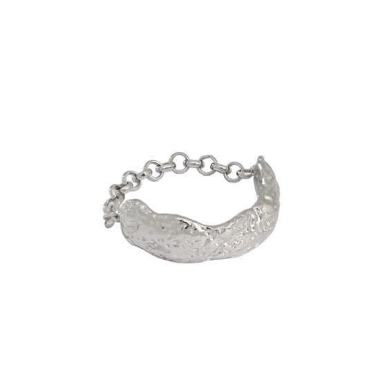 Irregular Chain Texture 925 Sterling Silver Ring