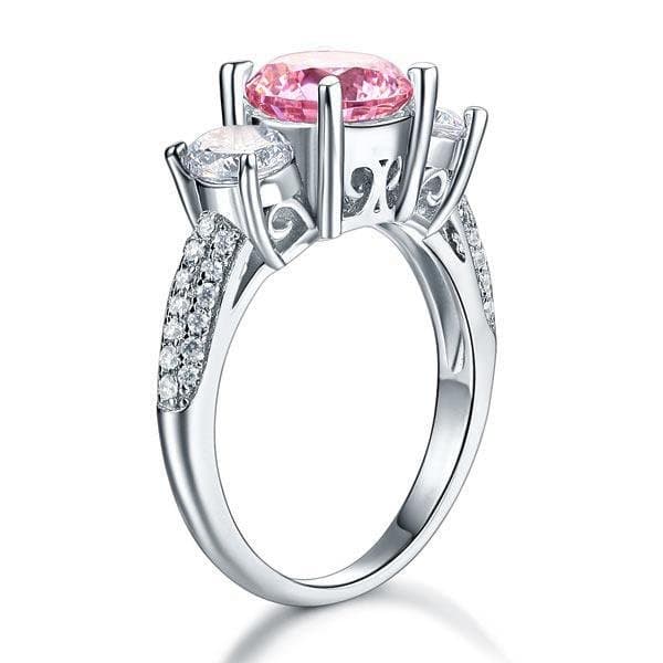 2 Carat Fancy Pink Created Diamond Vintage Style Ring