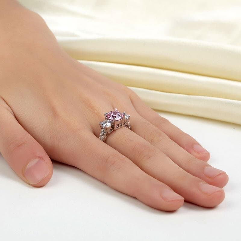 2 Carat Fancy Pink Created Diamond Vintage Style Ring