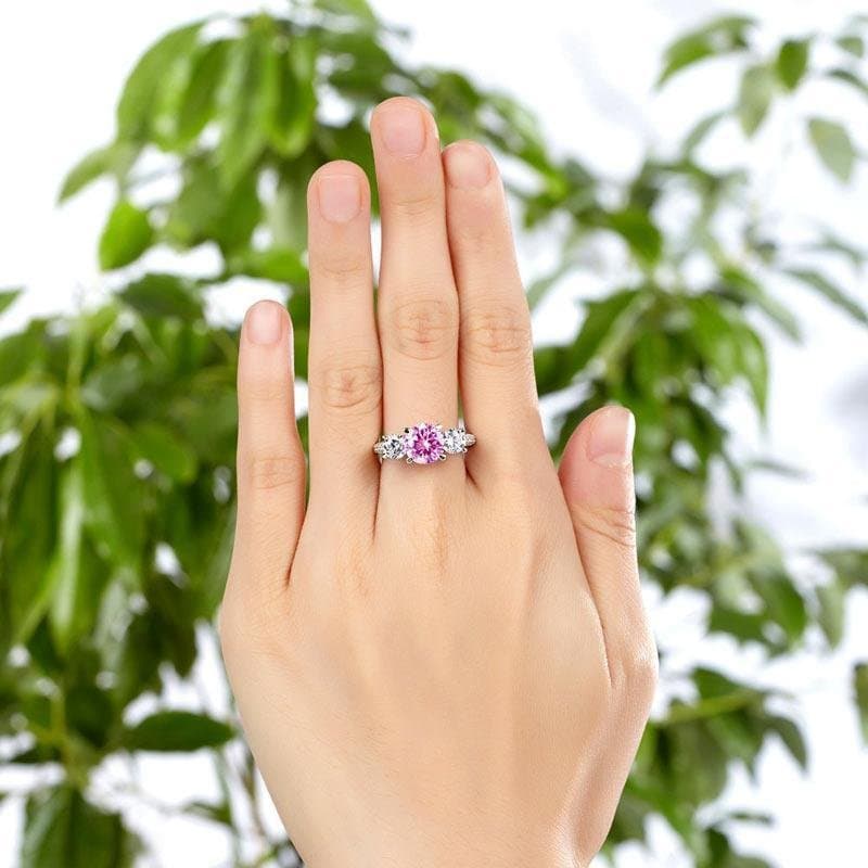 2 Carat Fancy Pink Created Diamond Vintage Style Ring
