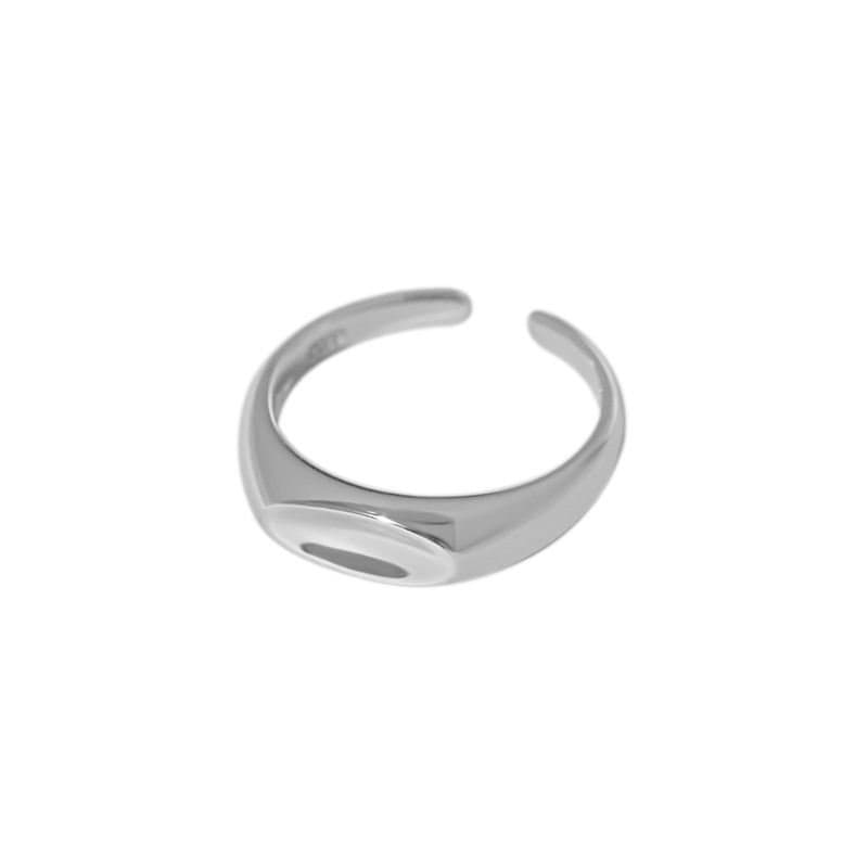 Minimalism Geometric Arc 925 Sterling Silver Adjustable Ring