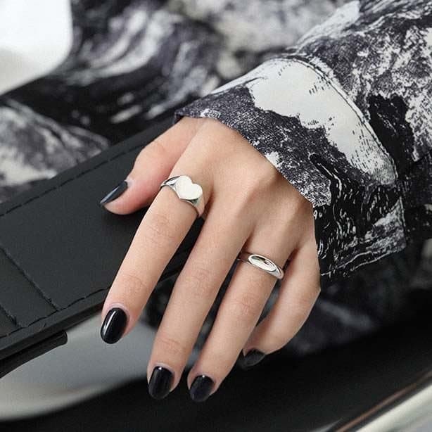 Minimalism Geometric Arc 925 Sterling Silver Adjustable Ring