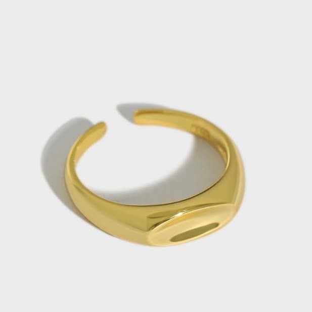 Minimalism Geometric Arc 925 Sterling Silver Adjustable Ring