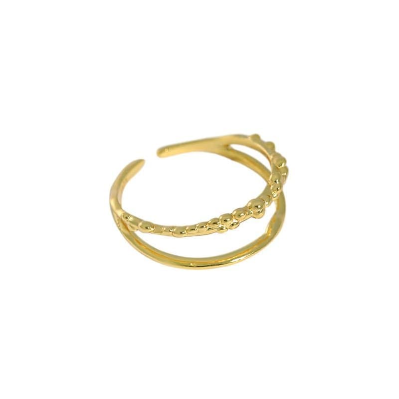 Double Layer 925 Sterling Silver Adjustable Ring