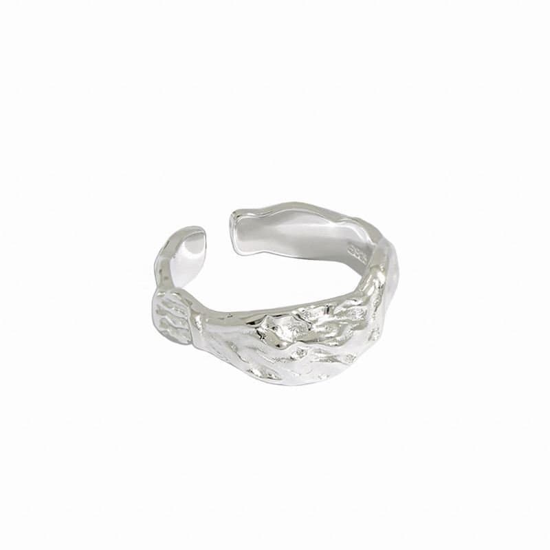Irregular Face 925 Sterling Silver Adjustable Ring
