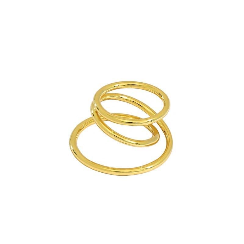 Triple Layer Cross 925 Sterling Silver Adjustable Ring