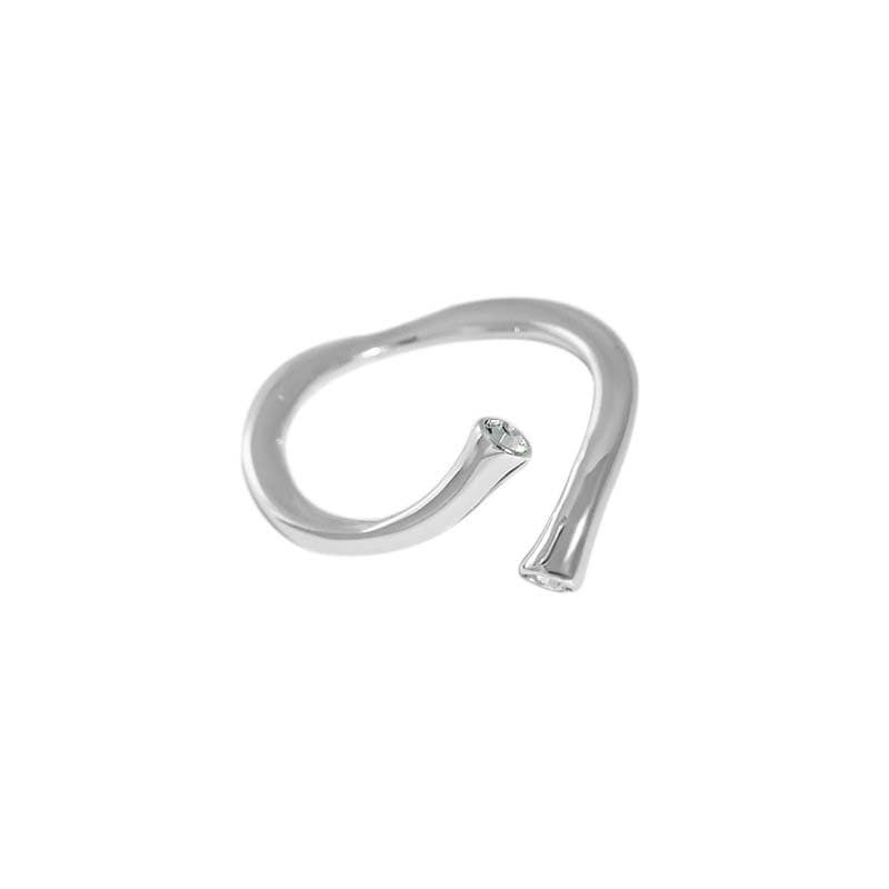 CZ Irregular Cross 925 Sterling Silver Adjustable Ring