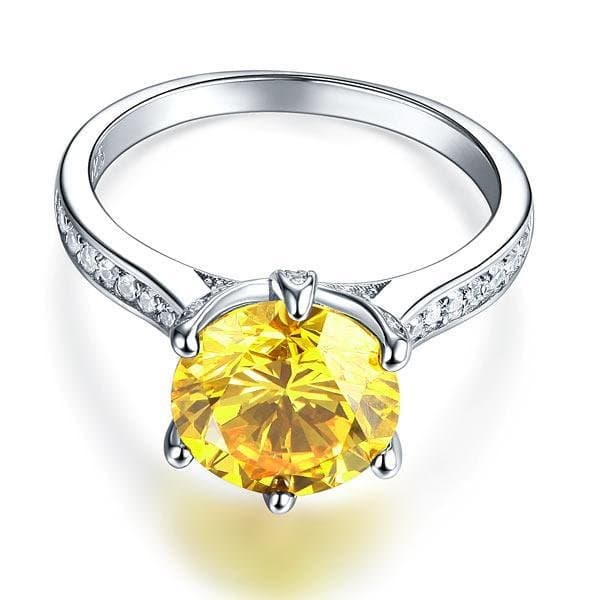 3 Carat Yellow Canary Created Diamond Ring