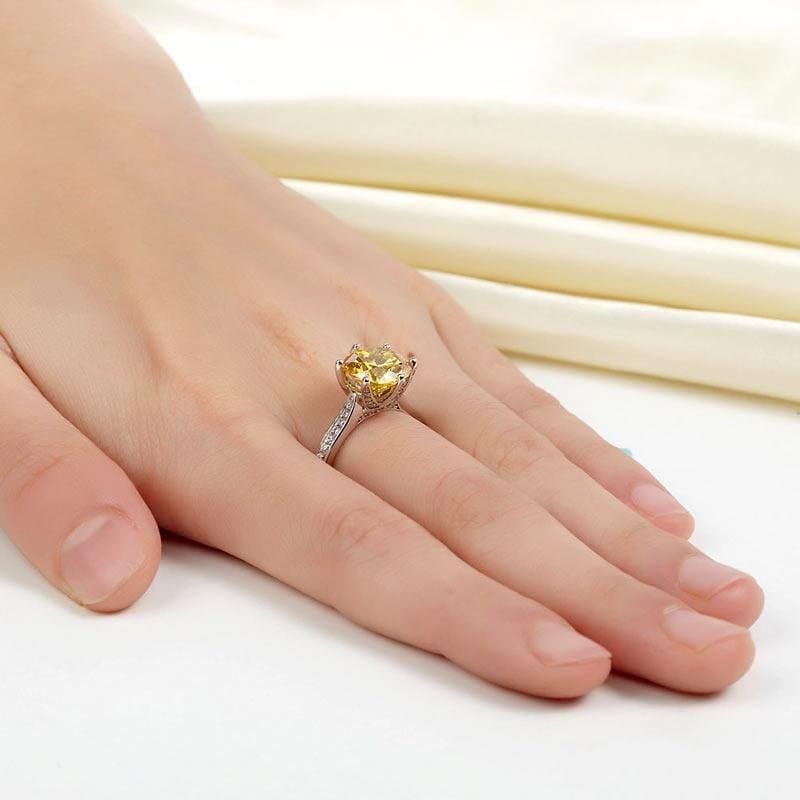 3 Carat Yellow Canary Created Diamond Ring