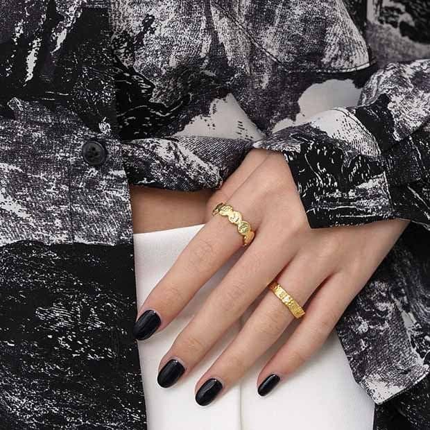 Irregular Wave Round 925 Sterling Silver Adjustable Ring