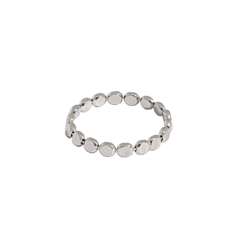 Geometric Oblate Bead 925 Sterling Silver Ring
