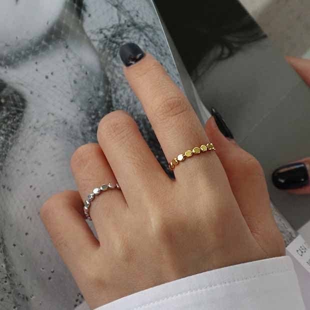 Geometric Oblate Bead 925 Sterling Silver Ring
