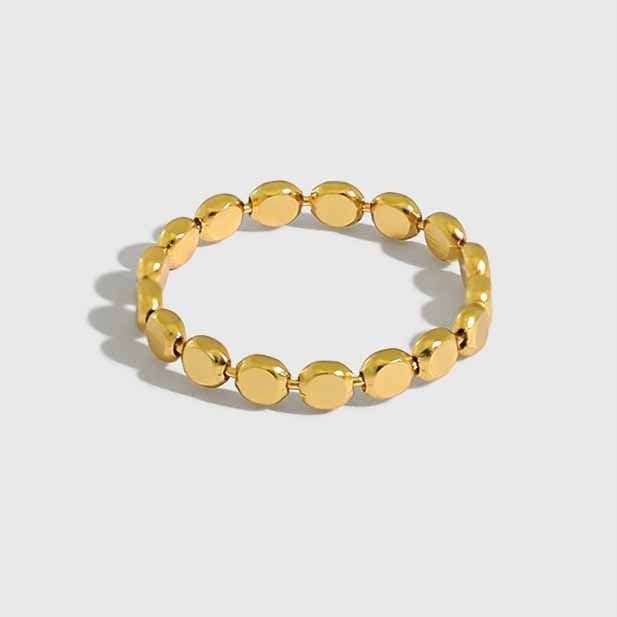 Geometric Oblate Bead 925 Sterling Silver Ring