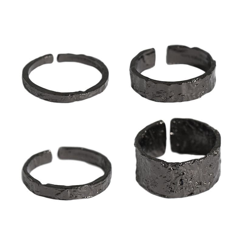 Black Gold 925 Sterling Silver Adjustable Ring