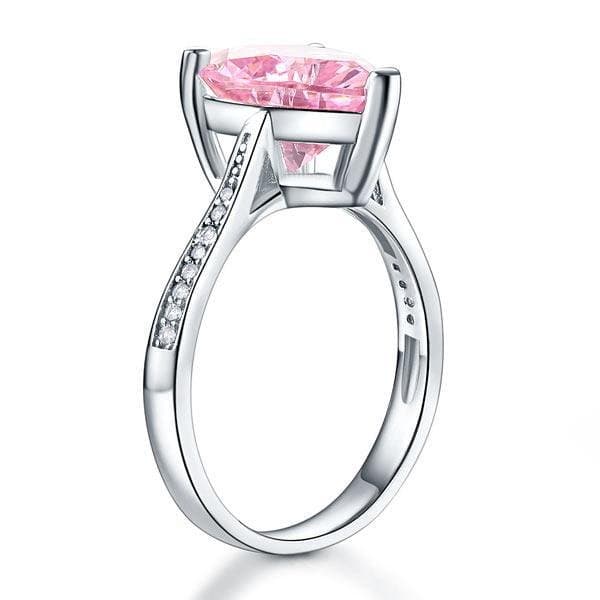 3.5 Carat Heart Pink Created Diamond Ring