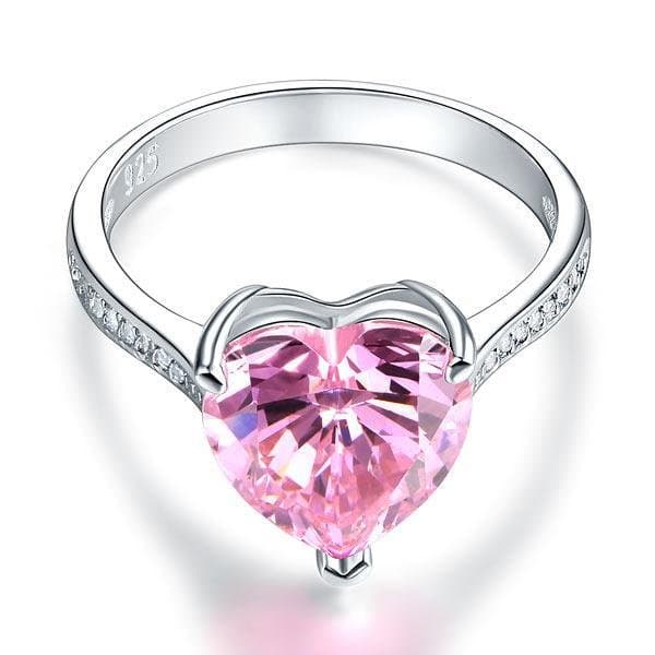 3.5 Carat Heart Pink Created Diamond Ring