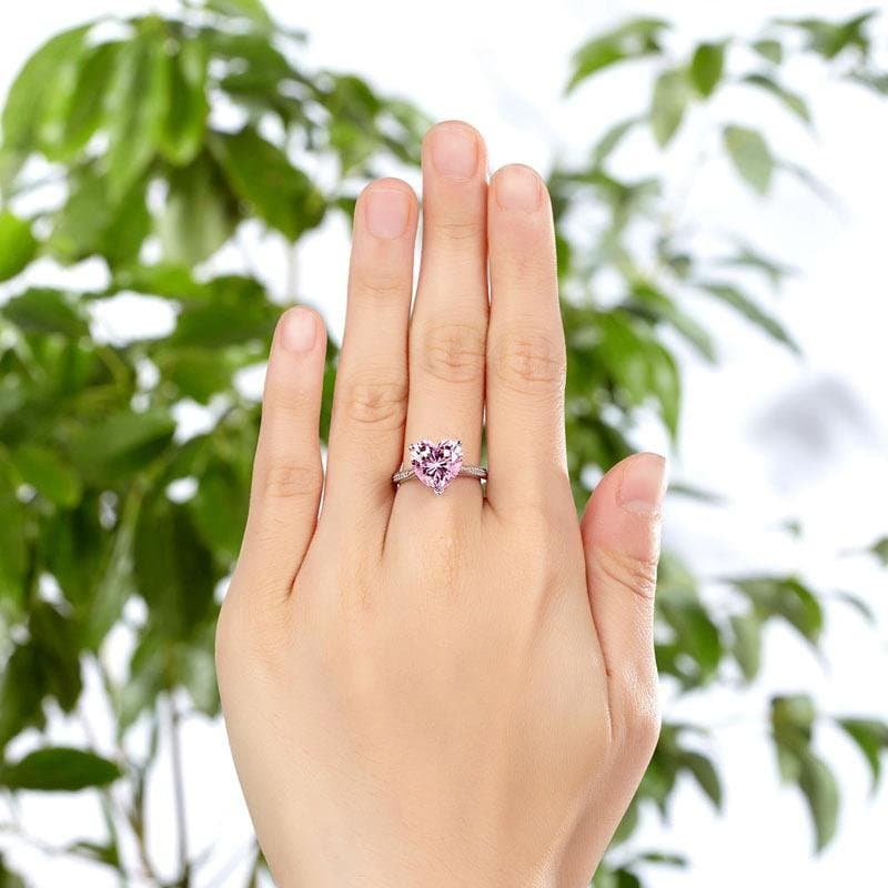 3.5 Carat Heart Pink Created Diamond Ring