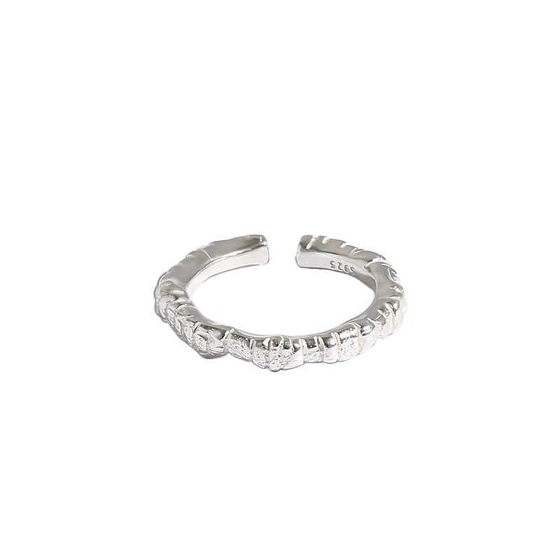 Irregular Face 925 Sterling Silver Adjustable Ring