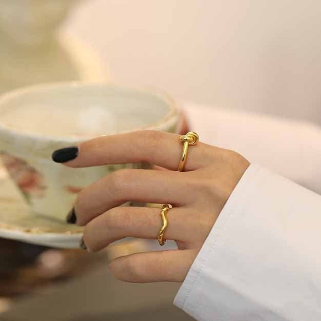 Minimalist Knot 925 Sterling Silver Adjustable Ring
