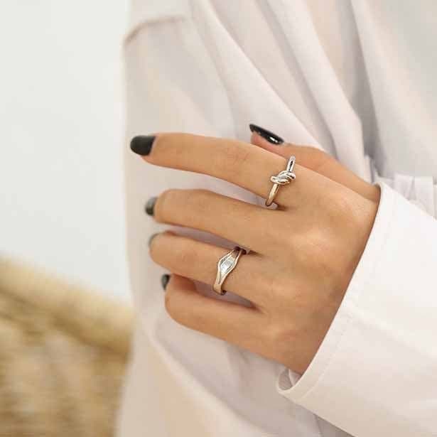 Minimalist Knot 925 Sterling Silver Adjustable Ring