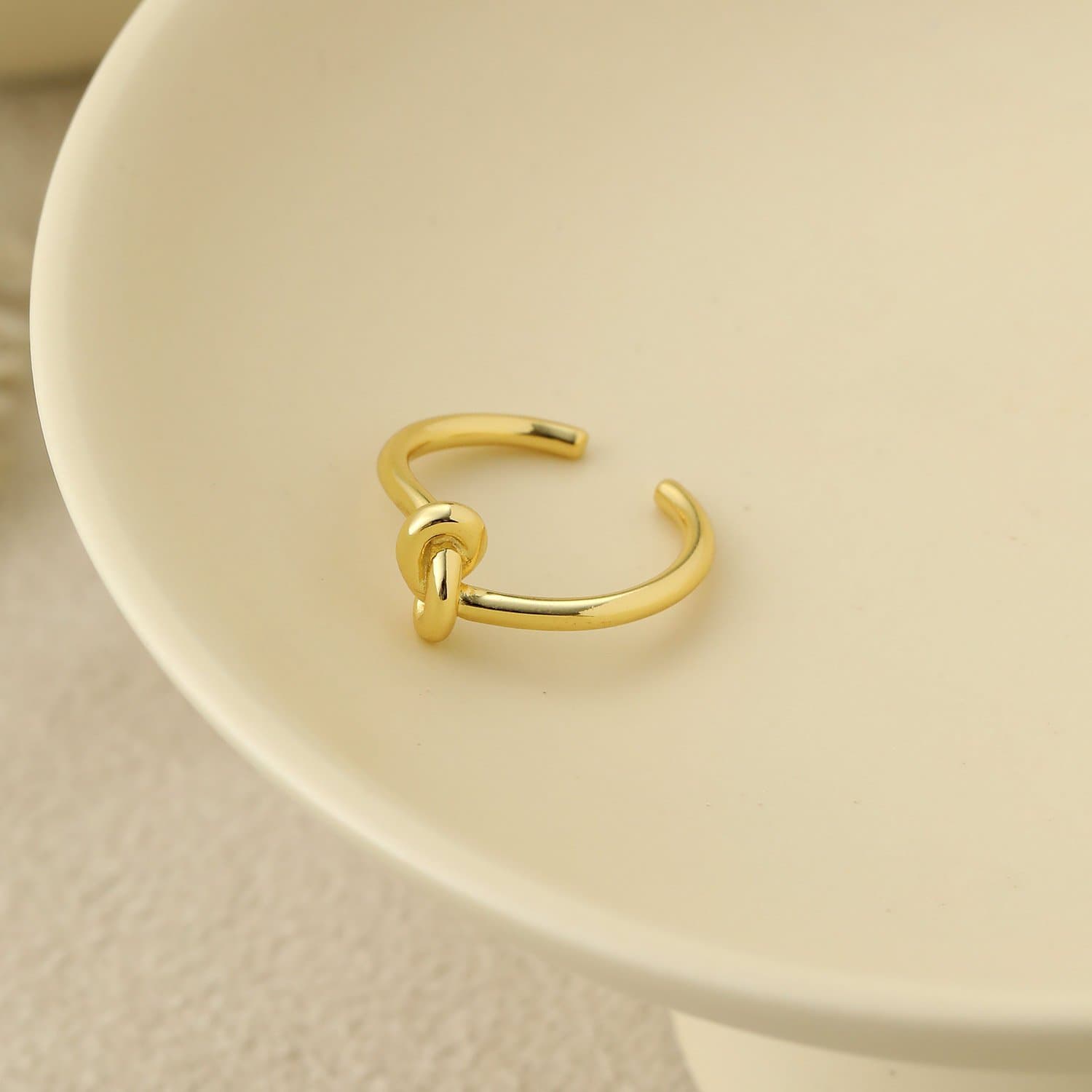 Minimalist Knot 925 Sterling Silver Adjustable Ring