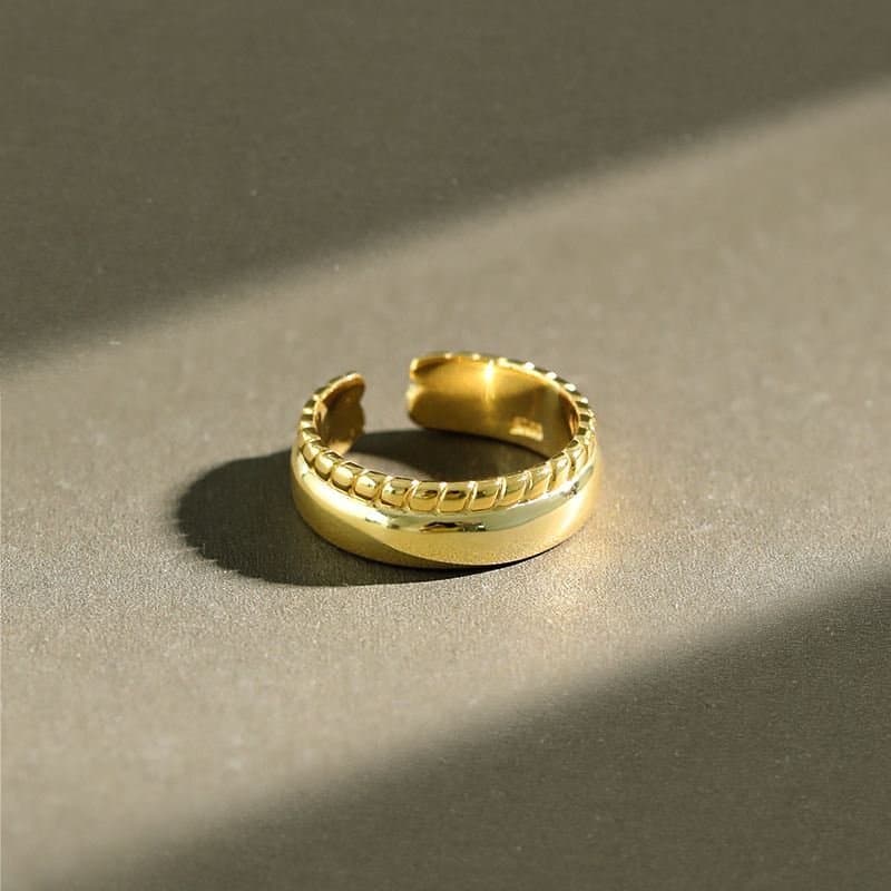 Twisted 925 Sterling Silver Wide Adjustable Ring