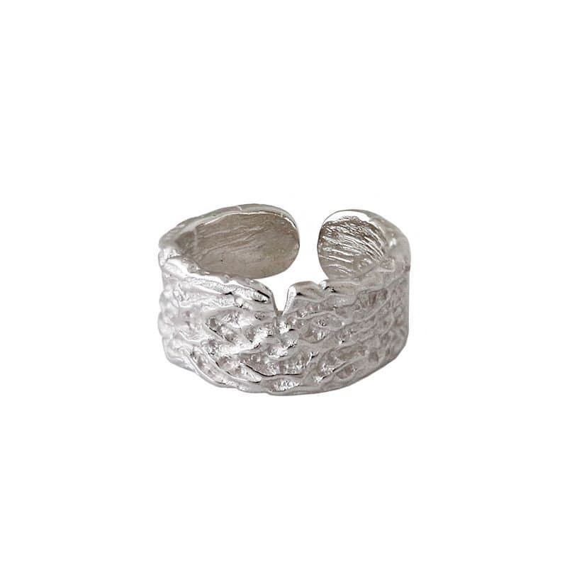 Irregular Wide 925 Sterling Silver Adjustable Ring
