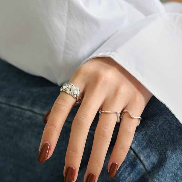Irregular Wave 925 Sterling Silver Ring