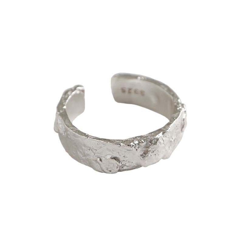 Irregular Folds 925 Sterling Silver Adjustable Ring