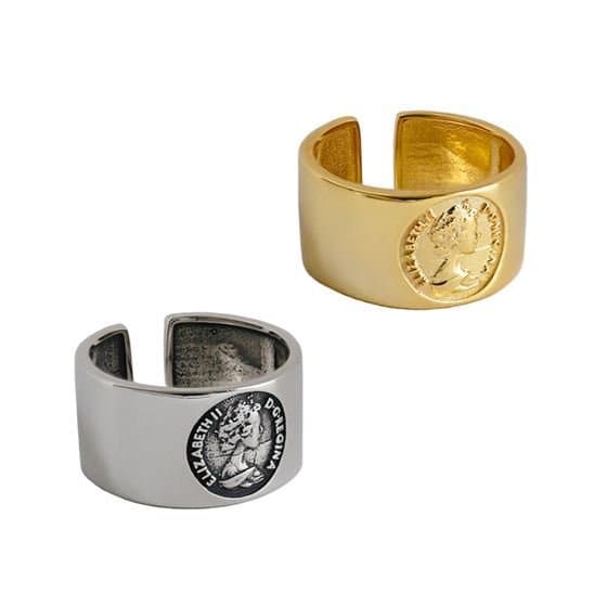 Elizabethan Portrait 925 Sterling Silver Adjustable Ring