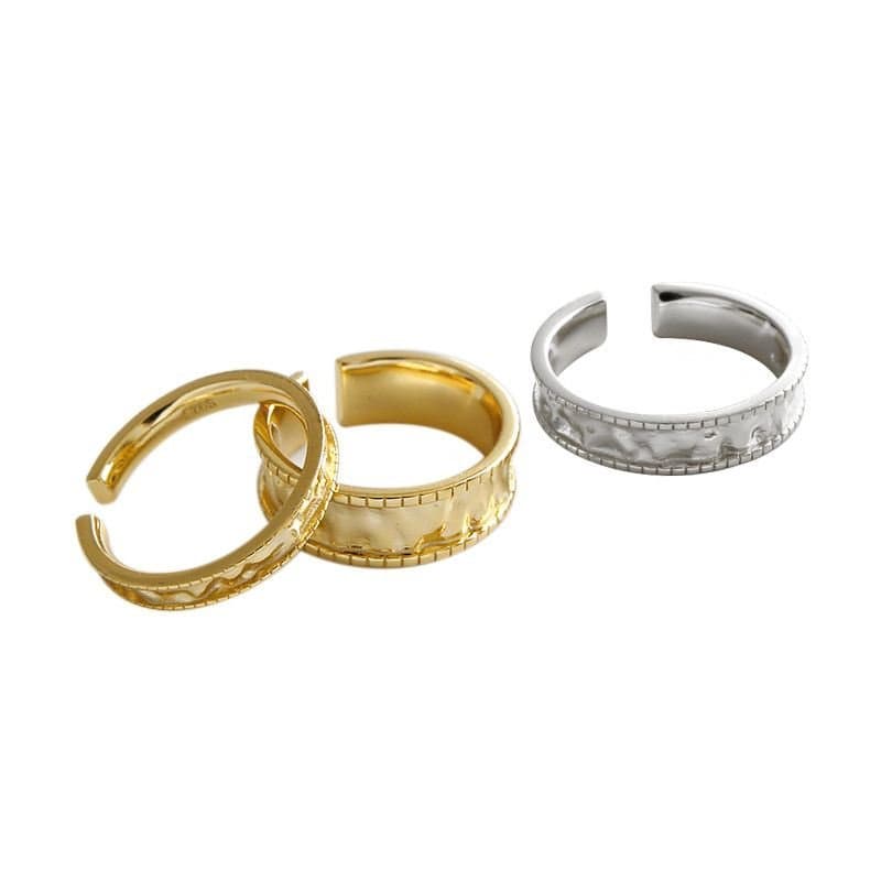 Irregular Folding 925 Sterling Silver Adjustable Ring