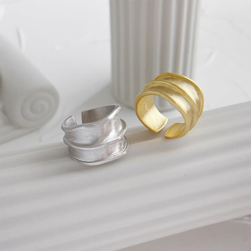 Minimalism Wide 925 Sterling Silver Adjustable Ring