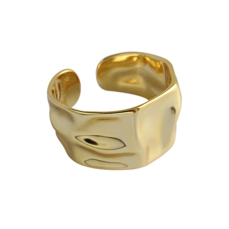 Irregular Concavo Convex 925 Sterling Silver Adjustable Ring