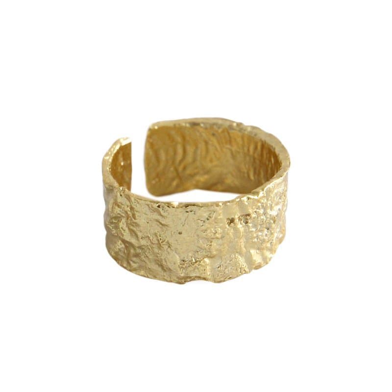 Concave Convex 925 Sterling Silver Adjustable Wide Ring