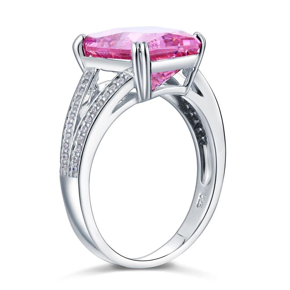 6 Carat Pink Created Diamond Radiant Cut Ring