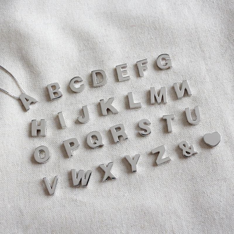 Letters A-Z 925 Sterling Silver Pendant
